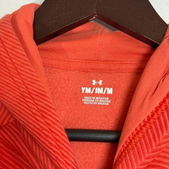 Under Armour Youth Medium Red Hoodie Pullover Sweatshirt Logo Kangaroo Pocket - Picture 3 of 6